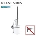 Perie de toaleta cu suport autoadeziv, Wenko, Milazzo Vacuum-Loc®, 10 x 36.5 x 12 cm, inox