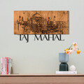 Decoratiune de perete, Taj Mahal, lemn/metal, 58 x 33 cm, negru/maro