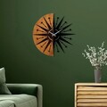 Ceas de perete, Wooden Clock, Lemn/metal, ø56 cm, Nuc / Negru