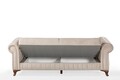 Canapea Pedesa-toledo13, Pandia Home, 235x90x85 cm, lemn, crem