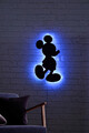 Decoratiune luminoasa LED, Mickey Mouse, MDF, 60 LED-uri, Albastru