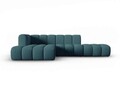 Coltar modular stanga 5 locuri, Lupine, Micadoni Home, BL, fara cotiera, 294x175x70 cm, poliester chenille, turcoaz