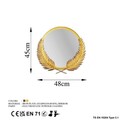 Oglinda decorativa, Palm Mirror M, Metal, Dimensiune: 48 x 45 cm, Auriu