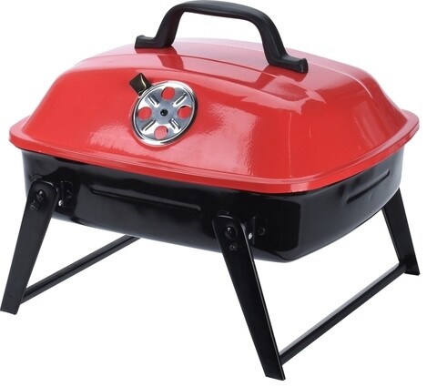 Gratar portabil BBQ, 35x31.5x28 cm, metal, rosu