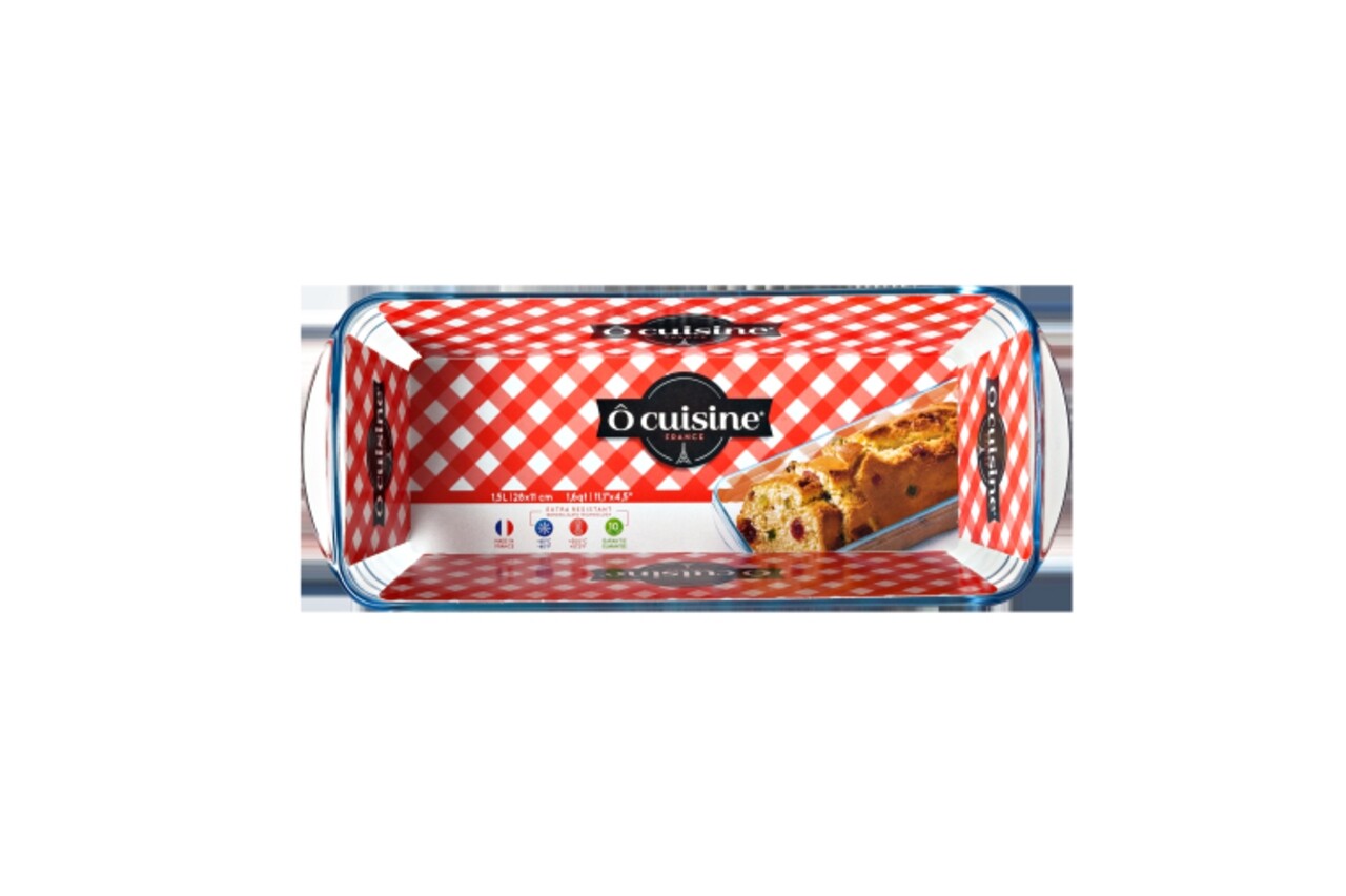 Forma cozonac termorezistenta Glass Bakeware, Ocuisine, 28x12 cm, sticla