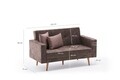 Canapea extensibila Dublin, Balcab Home, 2 locuri, 150x75x90 cm, lemn, maro