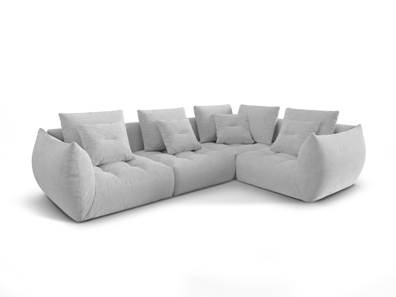 Coltar modular dreapta 3 locuri, Bloom-86, Micadoni Home, 316x216x95 cm, tesatura structurata, bej inchis