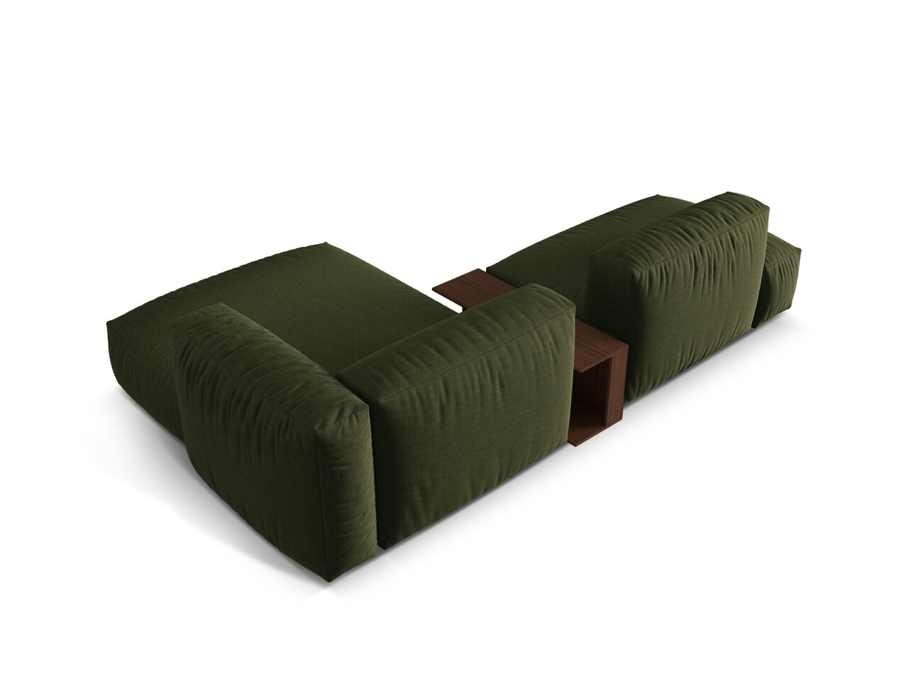 Coltar modular dreapta 2 locuri, Martina-169, Micadoni Home, 285x176x75 cm, tesatura structurata catifelata, verde - 1 | YEO