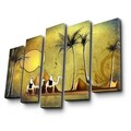 Set 5 tablouri decorative, 5PATK-242, Canvas, 19 x 70 cm, Multicolor