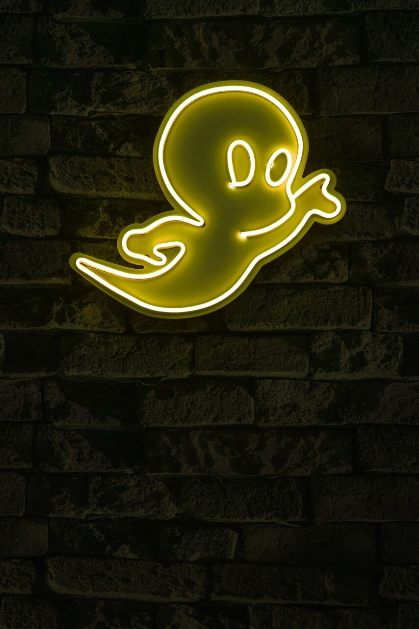 Decoratiune luminoasa LED, Casper The Friendly Ghost, Benzi flexibile de neon, DC 12 V, Galben - 1 | YEO