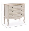 Comoda Clarisse, Bizzotto, 80 x 40 x 80 cm, lemn de paulownia/MDF