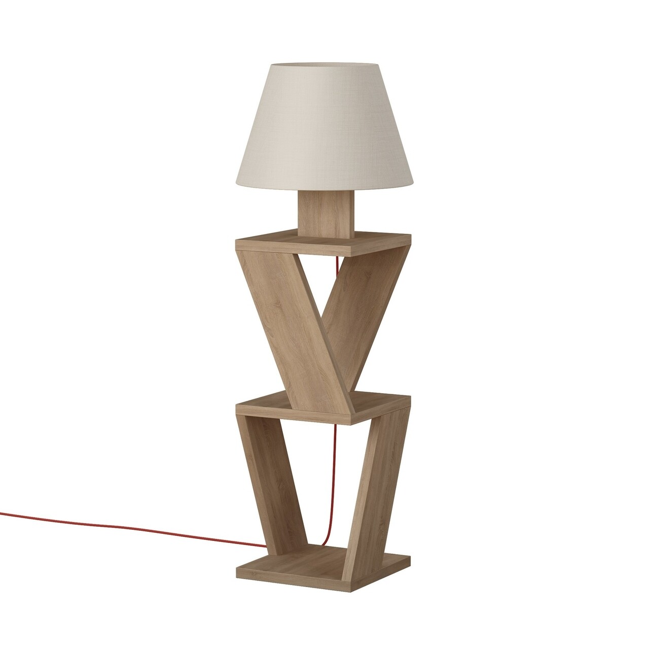 Lampadar Kozena, Decortie, 22x22x85 cm, bej/alb - 1 | YEO