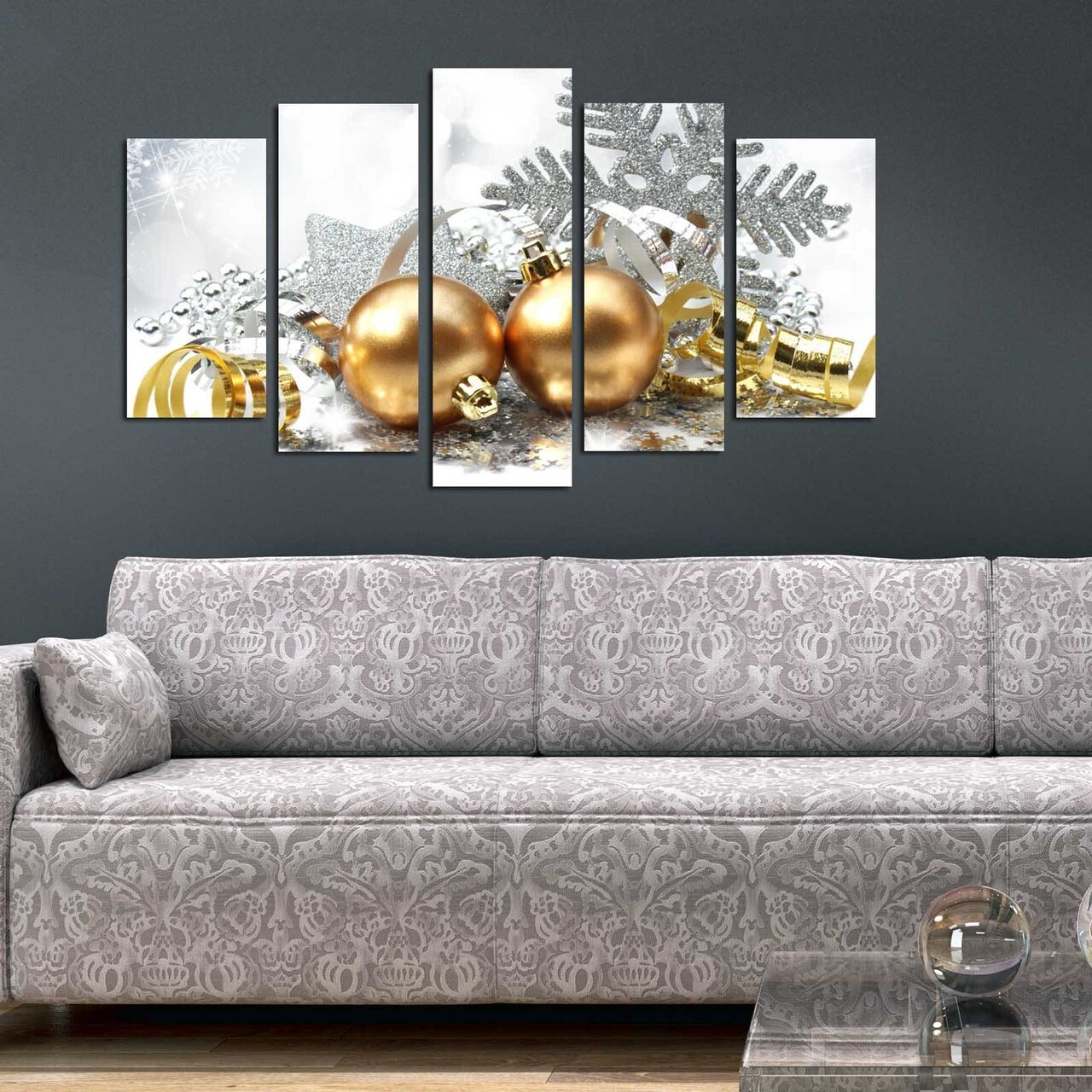 Set 5 Tablouri Decorative, Christmas 5PMDFNOEL-4, Multicolor, 20x40/20x50/20x60 Cm