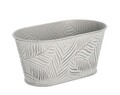 Jardiniera Benji Oval, Bizzotto, 22.7x12.9x10.7 cm, zinc galvanizat, gri deschis