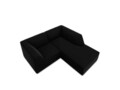 Coltar dreapta 3 locuri, Ruby, Micadoni Home, BL, 186x180x69 cm, catifea, negru