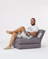 Fotoliu extensibil, Siesta, Ferndale Bean Bag, 55 - 180 cm, poliester impermeabil, gri fumuriu