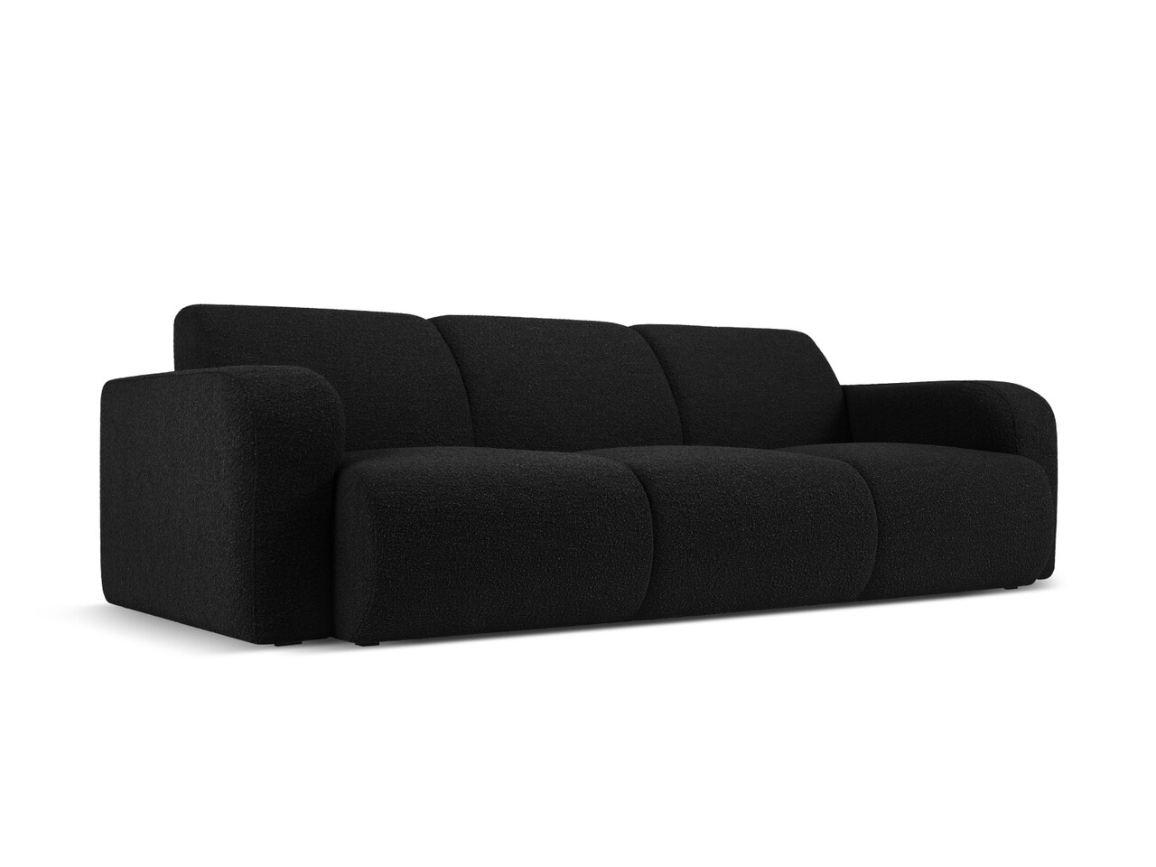 Canapea 3 locuri, Molino-101, Micadoni Home, 235x95x72 cm, tesatura boucle, negru - 2 | YEO