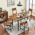 Masa pliabila pentru dining Vasagle, 2-4 persoane, 84.5-120x78x75 cm, PAL/otel, maro rustic