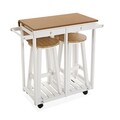 Set mobilier bucatarie 3 piese, Versa, masa pliabila cu roti + 2 scaune, 86x39.5x84 cm, MDF