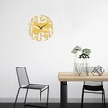 Ceas de perete, Metal Wall Clock 1, Metal, Dimensiune: 48 x 48 cm, Auriu