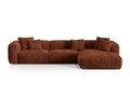 Coltar modular dreapta 3 locuri, Martina-212, Micadoni Home, 332x176x75 cm, velur, caramiziu