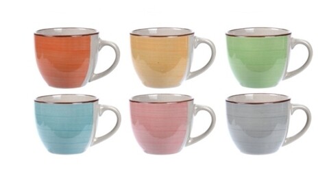 Set 6 cani Espresso, 90 ml, ceramica, multicolor