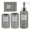 Set de baie 4 piese Beauty, Berilo, ceramica, gri