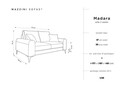 Canapea, Madara, Mazzini Sofas, 2 locuri, 172x102x90 cm, catifea, bej