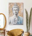 Tablou decorativ, Face Buddha Light -B, Mauro Ferretti, 80 x 120 cm, canvas imprimat si pictat/lemn de pin, multicolor