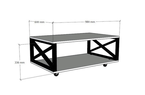 Masuta de cafea, Puqa Design, Refia, 98x33.6x60 cm, PAL, Maro