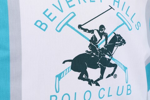 Set 2 fete de perna, 60x60 cm, 100% bumbac ranforce, Beverly Hills Polo Club, BHPC 032, turcoaz