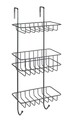 Etajera suspendabila pentru dus, Wenko, Revigo, 22.5 x 57 x 18.5 cm, inox, negru