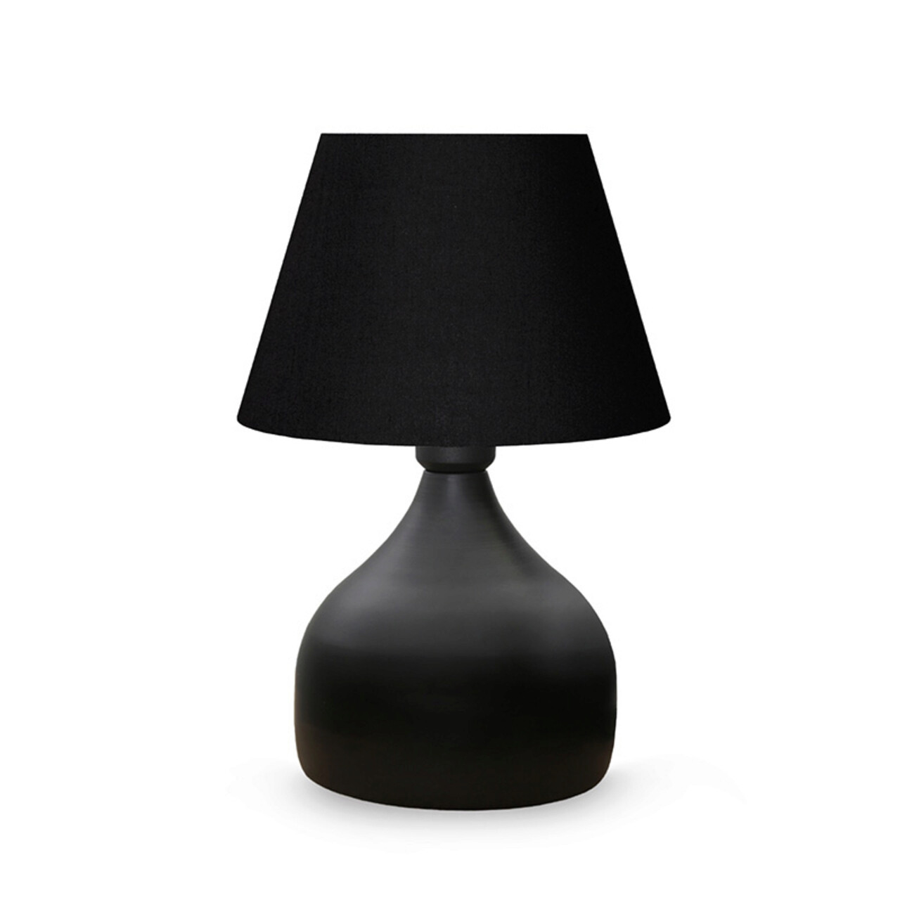 Lampa de masa PWL-1068, Pakoworld, 22x22x32 cm, metal/textil, negru