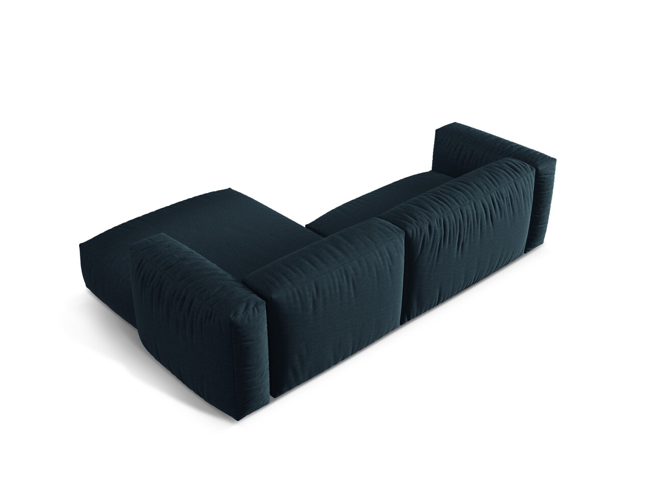 Coltar modular dreapta 2 locuri, Martina-169, Micadoni Home, 283x176x75 cm, tesatura structurata catifelata, albastru jeans - 1 | YEO