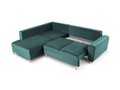 Coltar extensibil stanga 5 locuri, Moghan, Micadoni Home, GL, 243x194x88 cm, catifea, albastru petrol