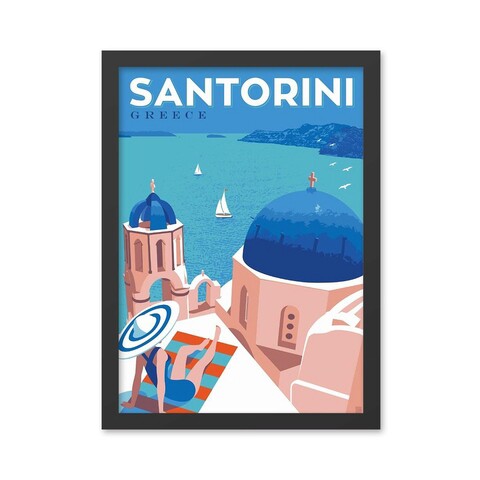 Tablou decorativ, Santorini (40 x 55), MDF , Polistiren, Multicolor