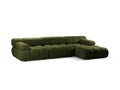 Coltar modular dreapta 4 locuri, Bellis-213, Micadoni Home, 282x155x70 cm, tesatura boucle, verde