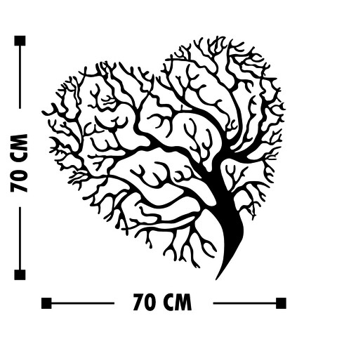 Decoratiune de perete, Heart Tree, Tanelorn, 70x70 cm, metal