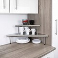 Etajera de colt pentru bucatarie, Maximex, Massivo Duo, 48.5 x 48.5 x 31 cm, inox, gri