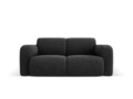 Canapea 2 locuri, Molino-140, Micadoni Home, 170x95x72 cm, tesatura chenille din poliester, negru