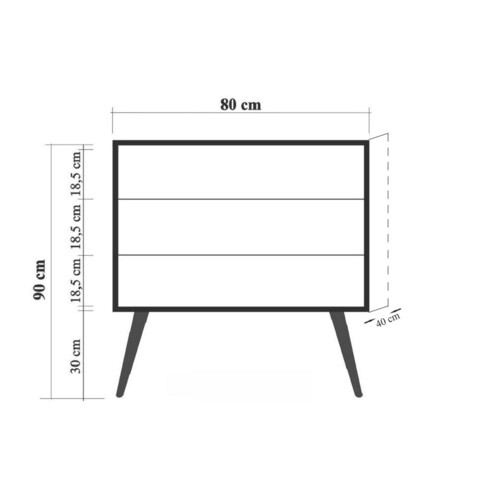 Comoda, Vella, City Leaf, 80 x 89 x 40 cm, pal melaminat, multicolor