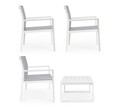 Set mobilier de gradina 4 piese Kallen, Bizzotto, aluminiu/textilena 2x1, alb