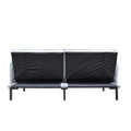 Canapea extensibila 3 locuri Canto, Homla, 199x90x85 cm, lemn/metal/catifea din poliester, gri