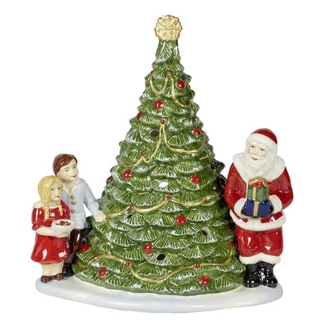 Suport pentru lumanare, Villeroy &amp; Boch, Christmas Toys Santa\'s Tree, 20 x 17 x 23 cm, portelan, pictat manual