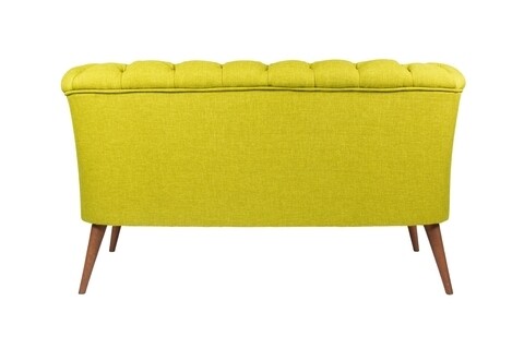 Canapea fixa West Monroe, Zeon, 2 locuri, 140x75x76 cm, lemn, verde fistic