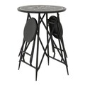 Set mobilier de gradina Bistro, InArt, 3 piese, pliabil, negru