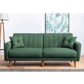 Canapea extensibila cu 3 locuri, Unique Design, 867UNQ1359, Lemn de carpen / Metal, Verde