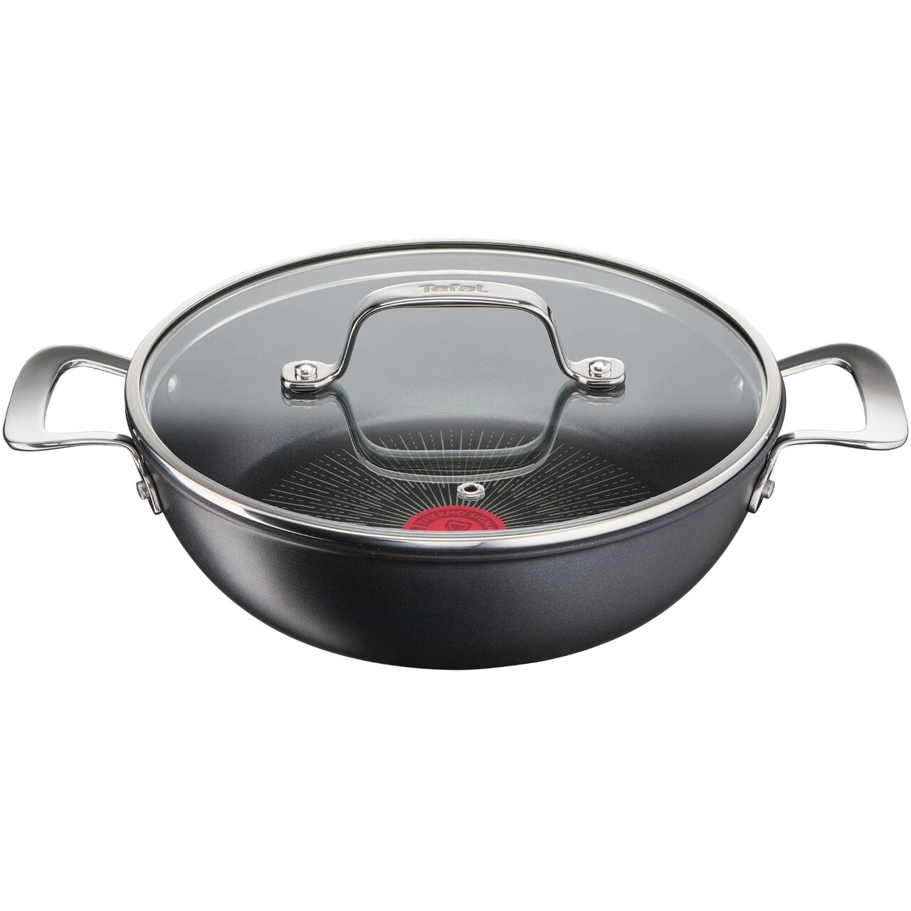 Cratita adanca cu capac, Tefal, Unlimited, 26 cm O, aluminiu/titan/sticla