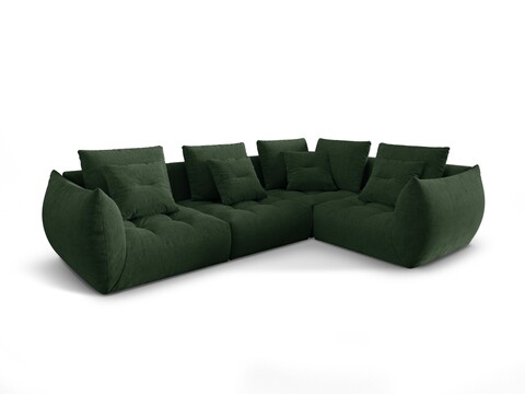 Coltar modular dreapta 3 locuri, Bloom-86, Micadoni Home, 316x216x95 cm, tesatura structurata, verde muschi