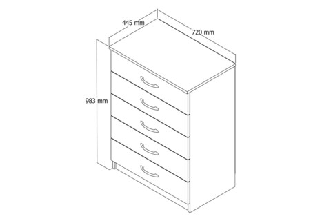 Dulap, Tanmob, SFY0201, 72x98.3x44.5 cm, PAL , Alb